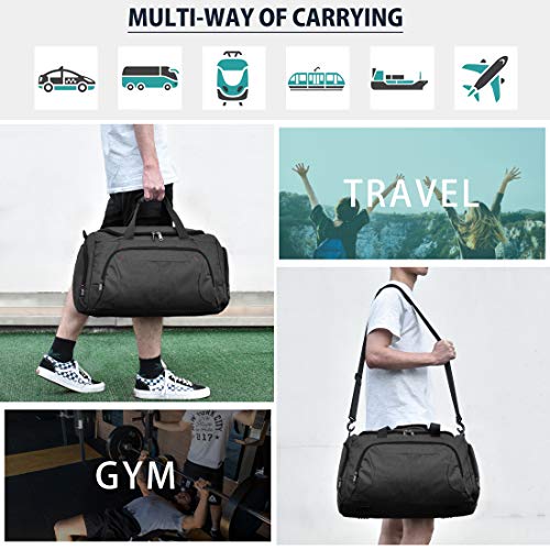 NUBILY Sporttasche Saunatasche Reisetasche mit Schuhfach Große Wasserdicht Fitnesstasche Trainingstasche Gym Sport Tasche Handgepäck für Männer und Frauen - 7