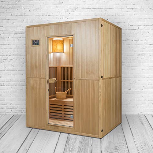 XXL Luxus LED Kombisauna + Infrarotkabine Kombi SET für 4 Personen Sauna inkl. Saunaofen inkl. Spedition