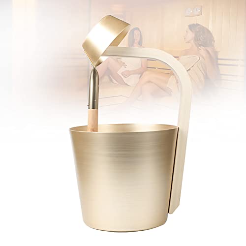 HIMNA PETTR 5L hochwertiges Sauna Zubehör Set, Aluminium Sauna Eimer mit Kelle, Saunazubehör für Spa-Sauna und Heimsauna