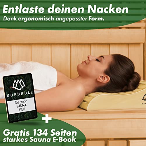 Sauna Kopfstütze Holz 2er Set – 37 x 33 cm ideale Breite für optimalen Liegekomfort - 4