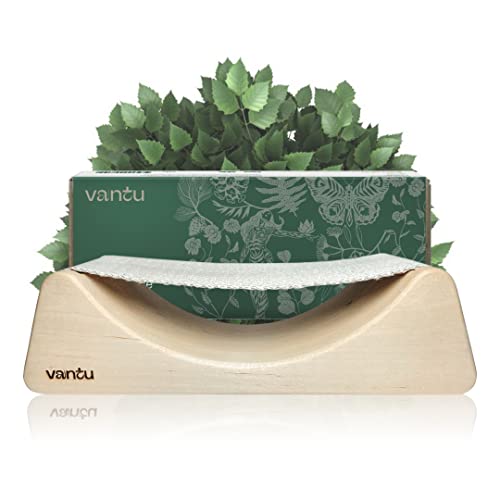Vantu Sauna Kopfstütze | komfortabel Sauna Kissen aus Holz und gewebtem Leinenband