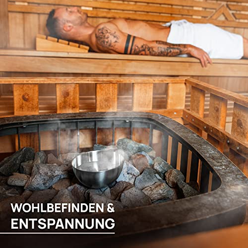 EDERHEIN Verdampferschale Sauna – Extra groß Ø12cm – Edelstahl Schale für Saunakristalle und Mentholkristalle - 2