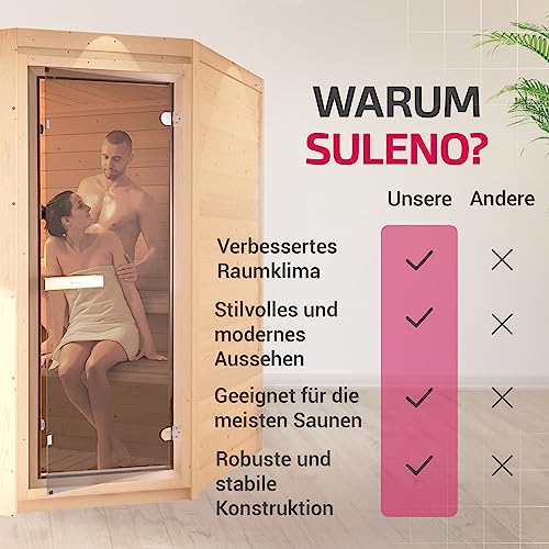 SULENO – Saunatür Bronzeglas 70 x 190 cm inkl. Zarge Sauna Tür bronziert Saunabau - 4