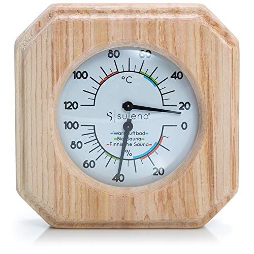 Suleno® Sauna Klimamesser 2in1 Thermometer/Hygrometer Zedernholz