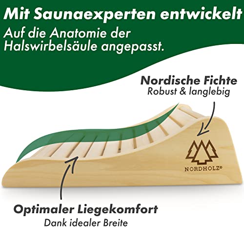 Sauna Kopfstütze Holz – 37x33cm ideale Breite für den optimalen Liegekomfort – Sauna Kopfstütze Ergonomisch handgefertigt aus langlebigem skandinavischem Fichtenholz - 3