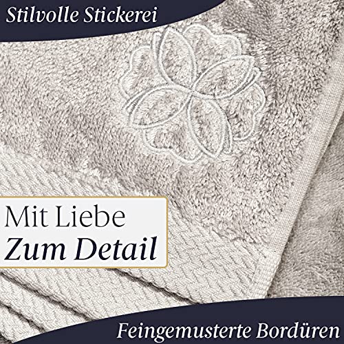 Liebenstein® Premium Saunahandtuch – in Sandgrau – 70×200 cm – aus feinster Baumwolle mit 675 g/ m² - 3