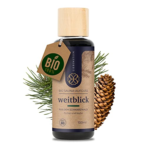 Liebenstein® BIO Saunaaufguss “Weitblick” - Fichte & Kiefer [1x100ml Sauna Aufgussmittel] mit 100% naturreinen Bio Ölen