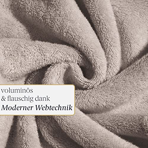 Liebenstein® [2er Set] Premium Duschtuch – in sandgrau – 70×140 cm – aus feinster Baumwolle mit 550 g/m² - 2
