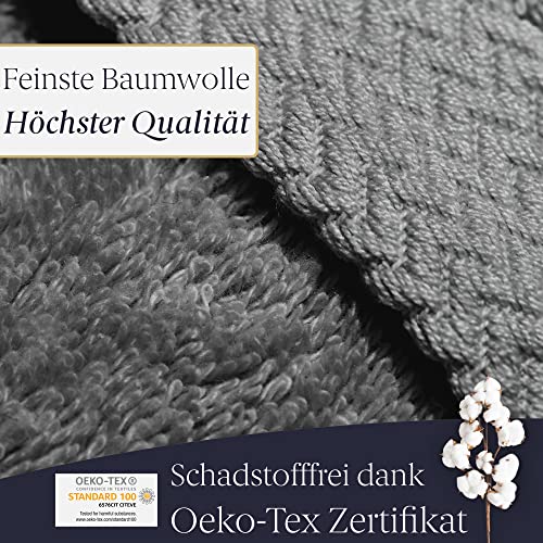 Liebenstein® [2er Set] Premium Saunahandtuch – in anthrazit – 70×200 cm – aus feinster Baumwolle mit 675 g/ m² - 4