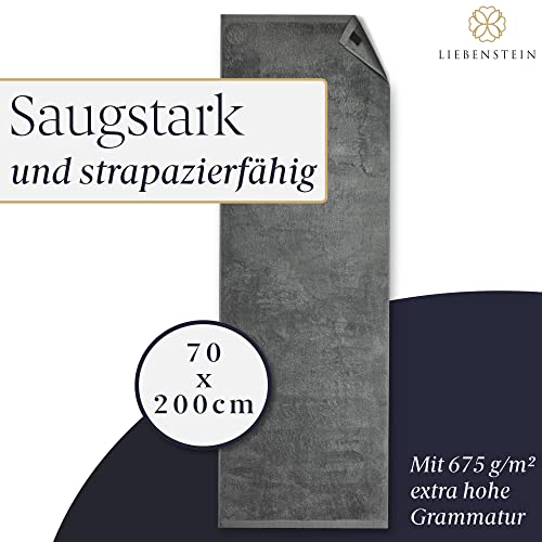 Liebenstein® [2er Set] Premium Saunahandtuch – in anthrazit – 70×200 cm – aus feinster Baumwolle mit 675 g/ m² - 5