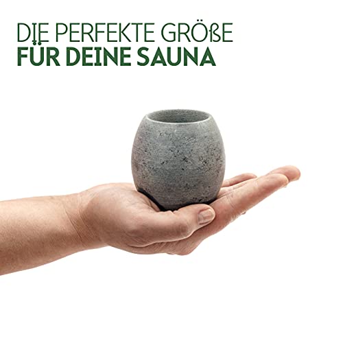 CozyNature Sauna-Ei aus natürlichem Speckstein | ca. 7 x 6,5 cm| Sauna Zubehör | hitzebeständige Aromaschale für entspannende Saunaaufgüsse | 100% Handarbeit | geeignet für Mentholkristalle & Saunaöle - 6