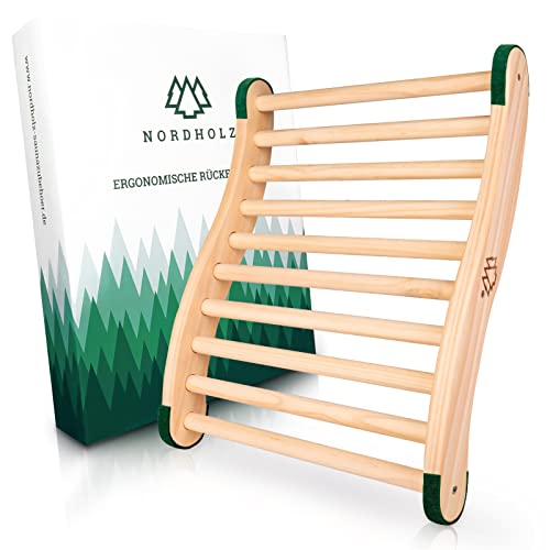 Nordholz® Sauna Rückenlehne ergonomisch - Die Perfekte Rückenstütze für sofortigen Wohlfühleffekt - Sauna Zubehör aus 100% nordische Fichte für Infrarotkabine - Holz Lehne Saunazubehör