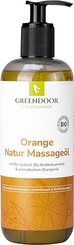 GREENDOOR Sparpackung Bio Massageöl Orange 500ml vegan mit...