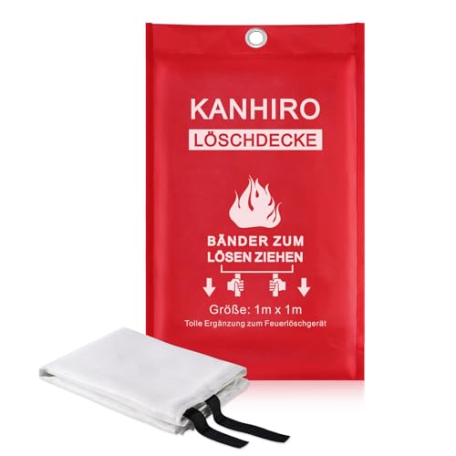 kanhiro Löschdecke Küche Feuerlöschdecke - 1m x 1m...