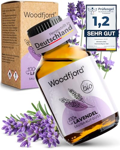 WOODFJORD Saunaaufguss Lavendel BIO 100 ml I Premium Sauna...