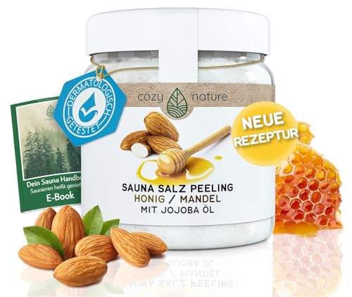 CozyNature® Sauna Salz Peeling Honig Mandel 500 g | Für...