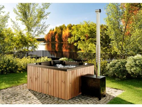 Finntherm Holz Badefass Oslo aus Thermoholz, Hot Tub 170 x...