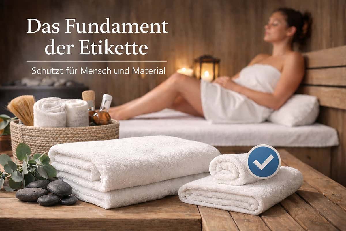 Entspannende Sauna- und Wellness-Atmosphäre mit Handtüchern und Natursteinen.