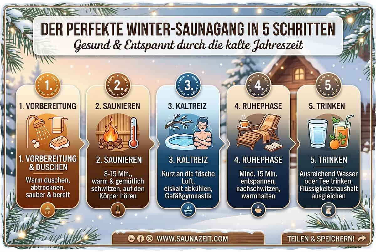 Winter-Saunagang in 5 Schritten für gesunde Haut bei Neurodermitis.