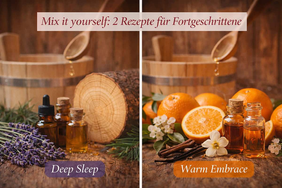 Entspannende Aromaöle für Sauna und Wellness, Naturprodukte für Deep Sleep & Warm Embrace.