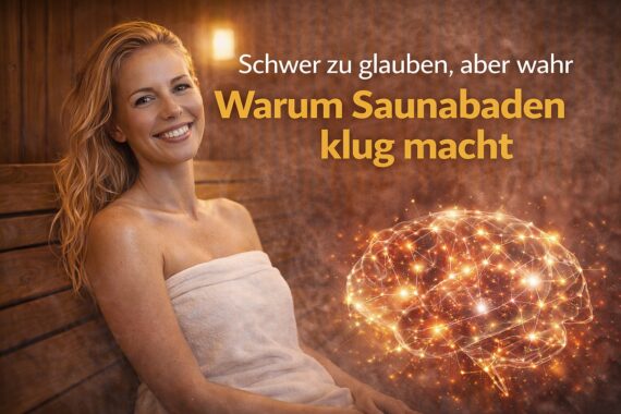 Entspannende Frau im Saunabad mit digitalem Gehirnnetzwerk.