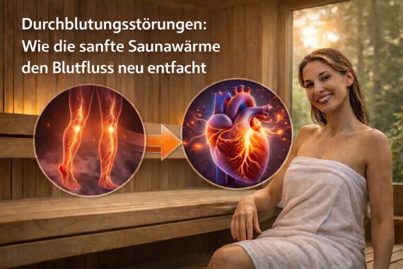 Entspannende Sauna für gesunde Durchblutung und Herzgesundheit, mit warmem Holzambiente.