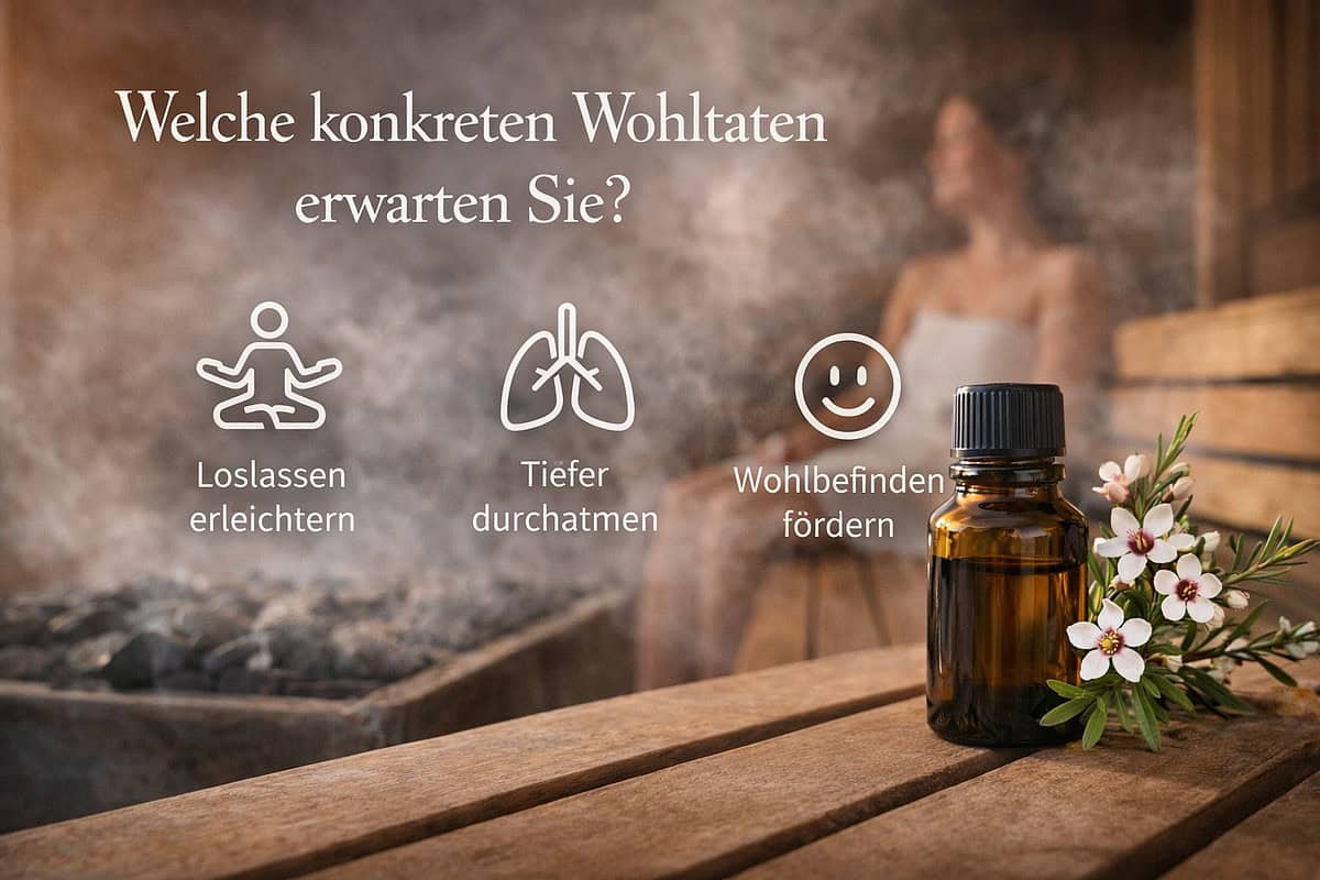 Ätherisches Fragonia-Öl in Sauna mit Blumen, fördert Entspannung und Wohlbefinden.